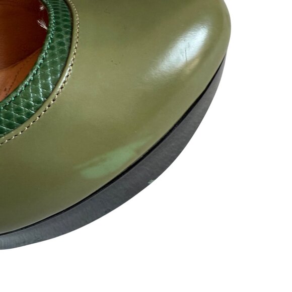 Robert Clergerie Green and Black Platform Pumps Size 7B - Picture 5 of 10